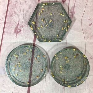 Hand Crafted Glitter Dolphin Coasters - Set of 3